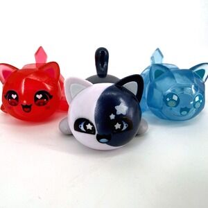 Aphmau MeeMeows Mystery Figures Lot of 3 Celestial Red Blue Translucent Cats